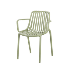 Set de 2 Sillas Parma, Verde, con Espaldar en Rayas y Diseño Minimalista