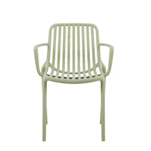 Set de 4 Sillas Parma, Verde, con Espaldar en Rayas y Diseño Minimalista