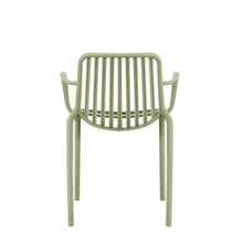 Set de 4 Sillas Parma, Verde, con Espaldar en Rayas y Diseño Minimalista