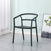 Set de 2 Sillas Porto, Negro, con Espaldar Minimalista y Diseño Moderno