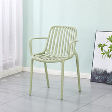 Set de 2 Sillas Parma, Verde, con Espaldar en Rayas y Diseño Minimalista