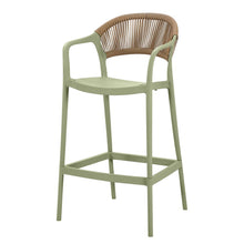 Set de 4 Sillas para Bar Balí, Verde, Doble Propósito con Reposa Pies