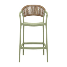 Set de 4 Sillas para Bar Balí, Verde, Doble Propósito con Reposa Pies