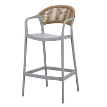 Set de 4 Sillas para Bar Balí, Gris, Doble Propósito con Reposa Pies