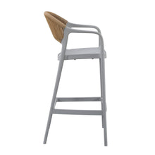 Set de 4 Sillas para Bar Balí, Gris, Doble Propósito con Reposa Pies