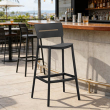 Set de 4 Sillas para Bar Manila, Negro, con Espaldar Rectangular y Diseño Moderno
