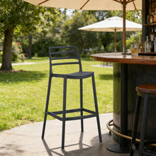 Set de 2 Sillas para Bar Palawan, Negro, con Espaldar Abierto y Diseño Minimalista