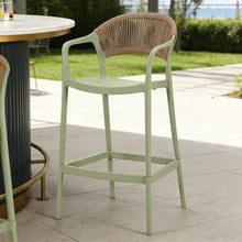 Set de 2 Sillas para Bar Balí, Verde, Doble Propósito con Reposa Pies