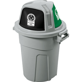 Basurero Residuos 1, Litros x 3 Tapa Vaivén Negro, Blanco, Verde