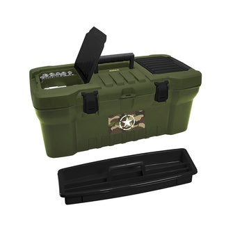 Caja Herramienta 2," Tapa Organizadora Plástica Verde Militar