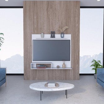 Mueble Multiusos Ascher, Blanco, con Espacio Para Televisor de Hasta 55 Pulgadas