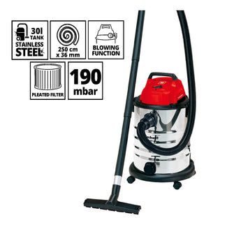 Aspiradora Eléctrica 30 L. Inox Secoz Húmedo