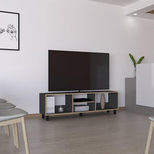 Mueble Multiusos Tunez, Wengue y Café Claro Para Televisor Hasta 70 Pulgadas