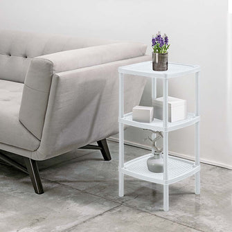 Mesa Multiusos Cuadrada de 3 Niveles Blanco