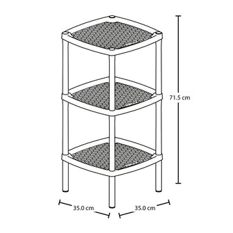 Mesa Multiusos Cuadrada de 3 Niveles Negro