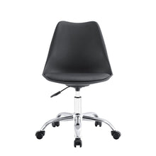 Kit de Cuatro Sillas de Escritorio Jetix, Negro, Giratoria y acolchada con base metálica