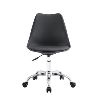 Silla de Escritorio Jetix, Negro, Giratoria y acolchada con base metálica