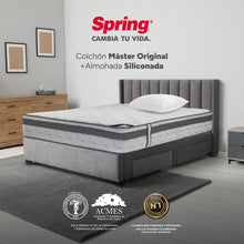 Combo Colchón Spring  Master Original Semidoble 120X190 Cm +  Set Almohada Siliconada