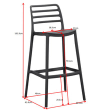 Set de 2 Sillas para Bar Palawan, Negro, con Espaldar Abierto y Diseño Minimalista