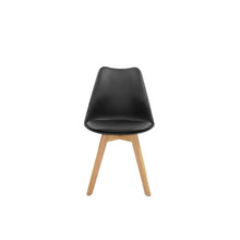 Kit de Seis Sillas Sasha, Negro y Café Claro, Cómodo Asiento y Patas en Madera