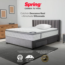 Colchón Spring Descanso Real Sencillo 100X190 Cm + Set Almohada Siliconada