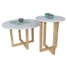 Set Mesa Circulares Canadá (40x60x60)(50x40x40) Blanco