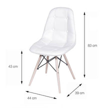 Silla Botones Eames Acolchada - Blanca