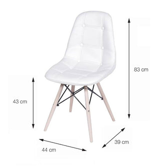 Silla Botones Eames Acolchada - Blanca