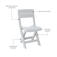 Silla Plástica Plegable Luma Gris, Gris