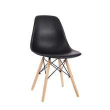 Set 2 Silla De Comedor Eames De Polipropileno Y Madera Negro