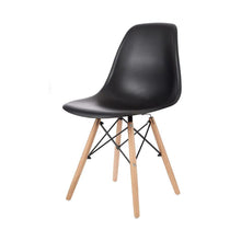 Set 2 Silla De Comedor Eames De Polipropileno Y Madera Negro