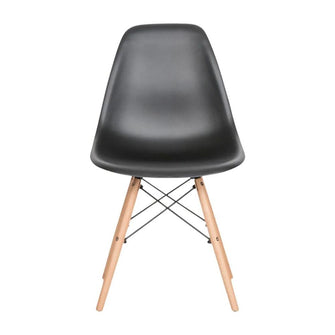 Set 2 Silla De Comedor Eames De Polipropileno Y Madera Negro