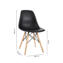 Set 2 Silla De Comedor Eames De Polipropileno Y Madera Negro