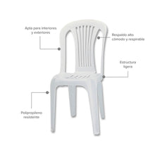 Silla Plástica Bora Blanca, Blanco