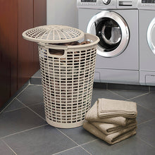 Cesta para Ropa Redonda con Manijas Taupe