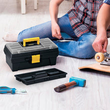 Caja Herramientas 14" con Tapa Organizadora Cerradura Plástica Negro