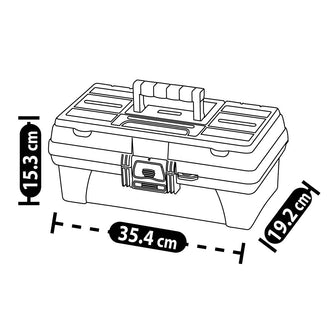 Caja Herramientas 14" con Tapa Organizadora Cerradura Plástica Negro