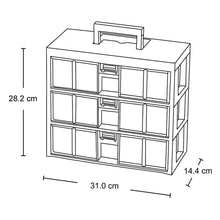Caja Organizadora Modular Gavetas 3x80 Milimetros Negro