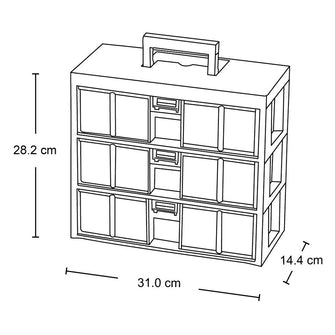 Caja Organizadora Modular Gavetas 3x80 Milimetros Negro