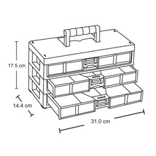 Caja Organizadora Modular Gavetas 3x40 Milimetros Azul Petroleo