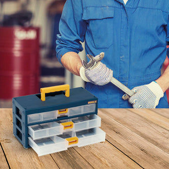 Caja Organizadora Modular Gavetas 3x40 Milimetros Azul Petroleo