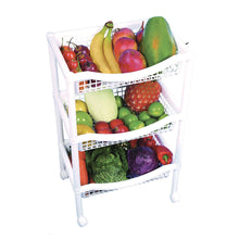 Canasta Móvil Rectangular de 3 Niveles Blanca