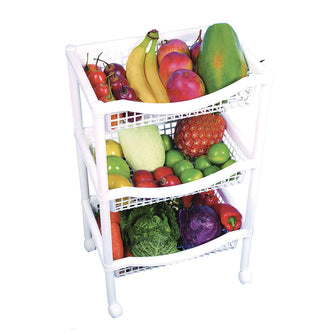 Canasta Móvil Rectangular de 3 Niveles Blanca
