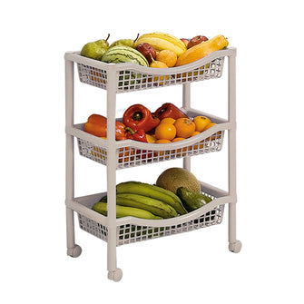 Canasta Móvil Rectangular de 3 Niveles Taupe