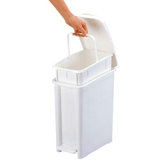 Basurero Pedal Delgado 10 Litros Blanco vm