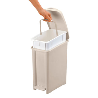 Basurero Pedal Delgado 10 Litros Taupe
