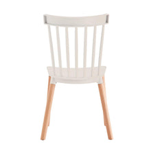 Set de 6 Sillas Jeicob, Blanco y Café Claro, Cómodo Asiento y Patas en Madera
