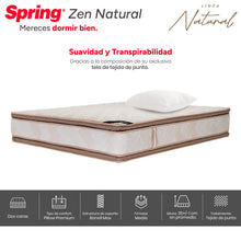 Colchón Spring Zen Natural Sencillo 100X190 cm Gratis Almohada Siliconada