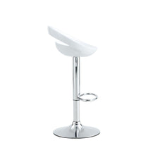 Kit de Cuatro Sillas Bar Turón, Blanco,  base metal cromado
