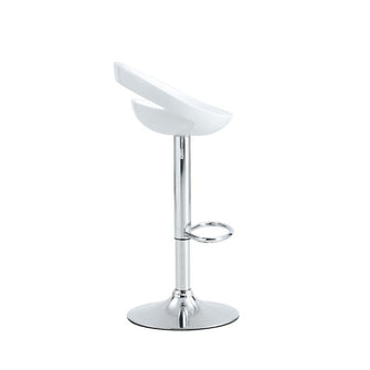 Kit de Cuatro Sillas Bar Turón, Blanco,  base metal cromado